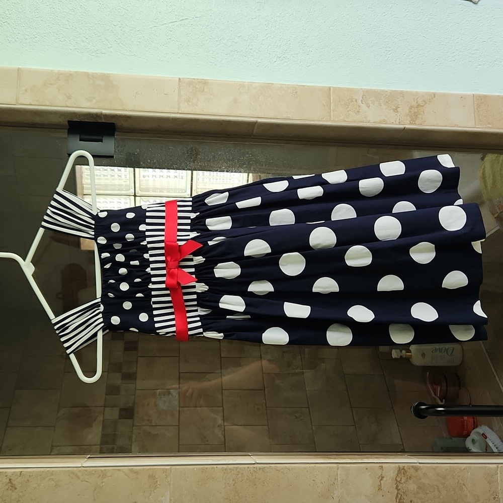 Bonnie Jean Blue and White Sleeveless Sundress